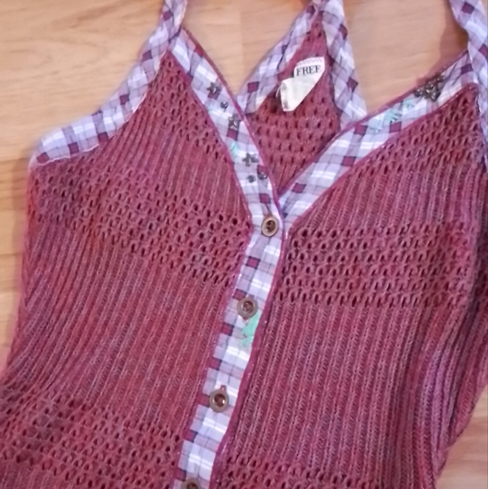 Free People Plaid Trim Knit Tank - Picture 6 of 10